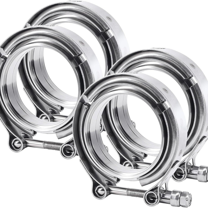 Nehrđajući čelična V-tip cijevna stezaljka za supercharger, stezaljka s žljebom za ispušnu cijev, set prirubnih stezaljki, nominalni promjer 76 mm, promjer ugradnje 70 mm