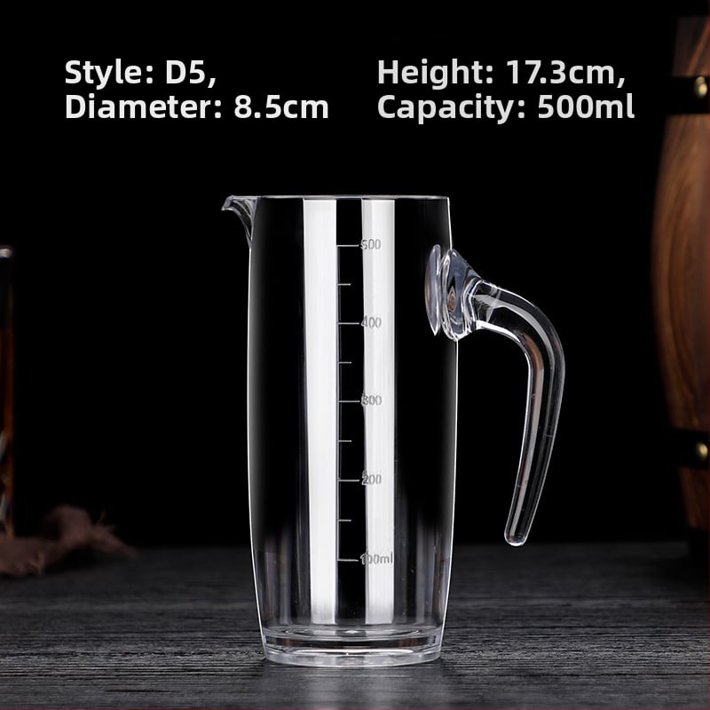 Műanyagból készült akril dekantőr kézi fogantyúval és mérőskálával, egyedi csomagolás, új kínai stílus