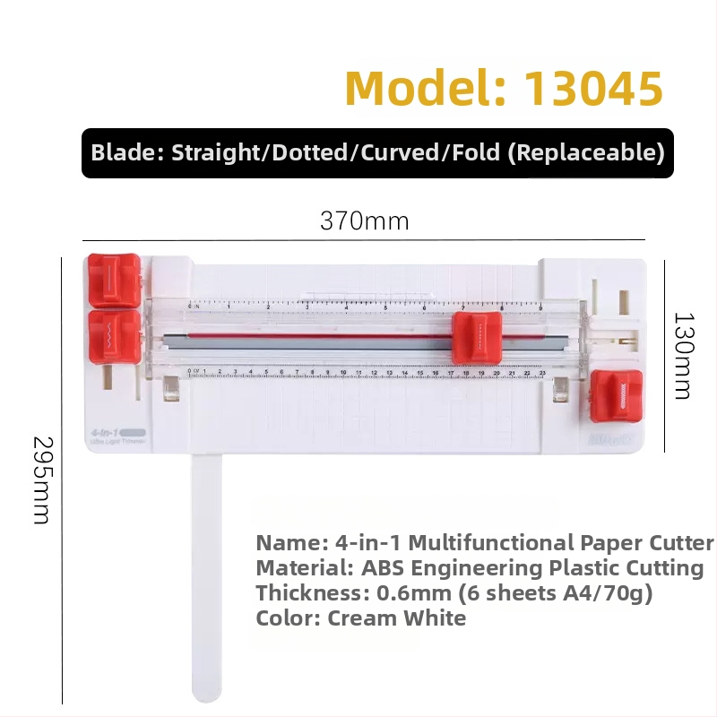 4-u-1 višenamjenski rezač papira s više glava, nehrđajući čelik, kapacitet 6 listova, modeli 13045, 13931, 13035, 13048, 13049, 13203