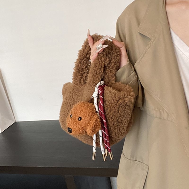 Bucket torba od poliestera s veluruom podstavom, zatvaranje poklopcem, casual stil za svakodnevnu upotrebu, proljeće 2025 izdanje