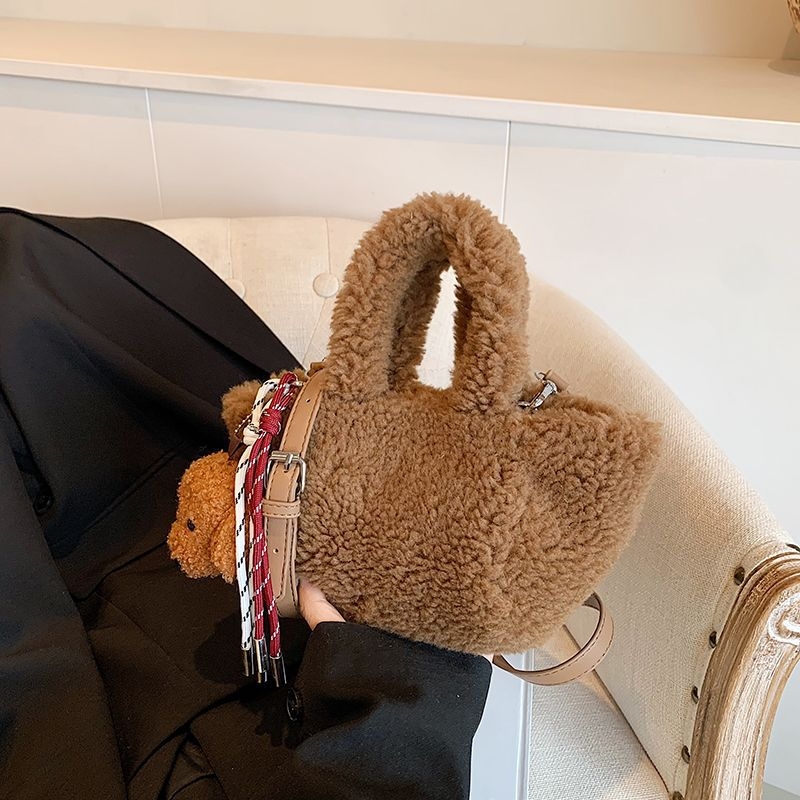 Bucket torba od poliestera s veluruom podstavom, zatvaranje poklopcem, casual stil za svakodnevnu upotrebu, proljeće 2025 izdanje