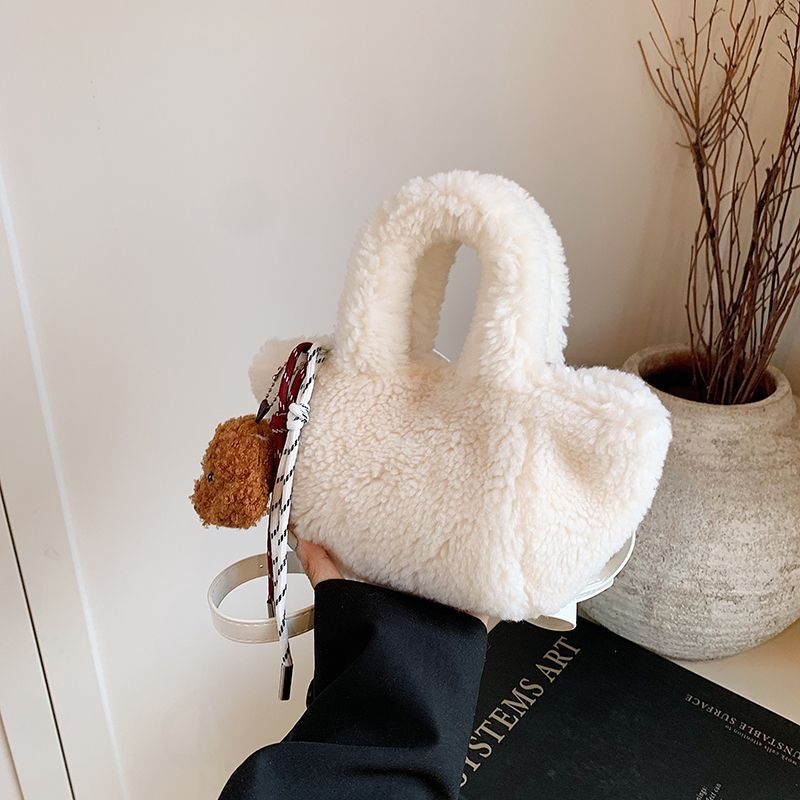 Bucket torba od poliestera s veluruom podstavom, zatvaranje poklopcem, casual stil za svakodnevnu upotrebu, proljeće 2025 izdanje