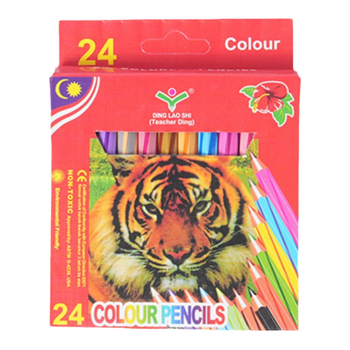 GEILI creioane colorate cu design tigru, corp din lemn, miez pe bază de ulei