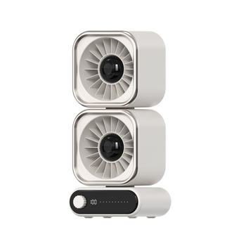 Ventilator de birou cu baterie încorporată, afișaj digital, încărcare USB, 5 trepte, funcționare silențioasă, design fără palete