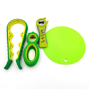 4-в-1 комплект отварачки за бутилки – пластмасов, мултифункционален, печат на лого наличен, марка Wade treasure kitchen