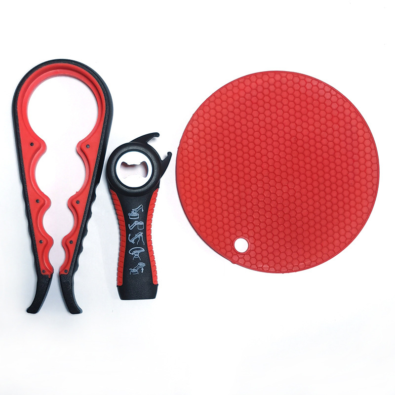 4-в-1 комплект отварачки за бутилки – пластмасов, мултифункционален, печат на лого наличен, марка Wade treasure kitchen