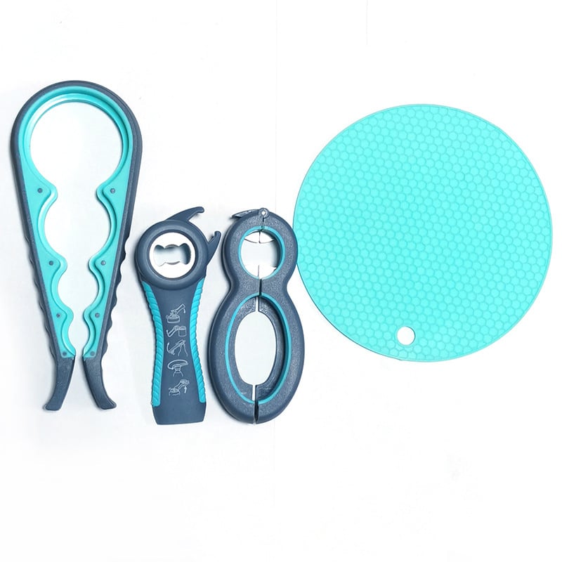 4-в-1 комплект отварачки за бутилки – пластмасов, мултифункционален, печат на лого наличен, марка Wade treasure kitchen