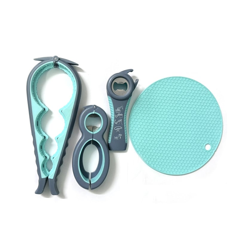 4-в-1 комплект отварачки за бутилки – пластмасов, мултифункционален, печат на лого наличен, марка Wade treasure kitchen