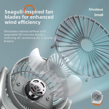 Asztali USB ventilátor brushless motorral, ultra halk ≤36 dB, 3 sebesség, levehető akkumulátor 1200–2000 mAh