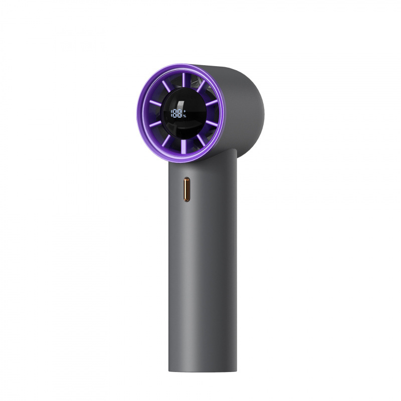 Inteligentni ručni ventilator s LED zaslonom, kompaktan za vanjsku upotrebu, USB punjenje, ugrađena baterija