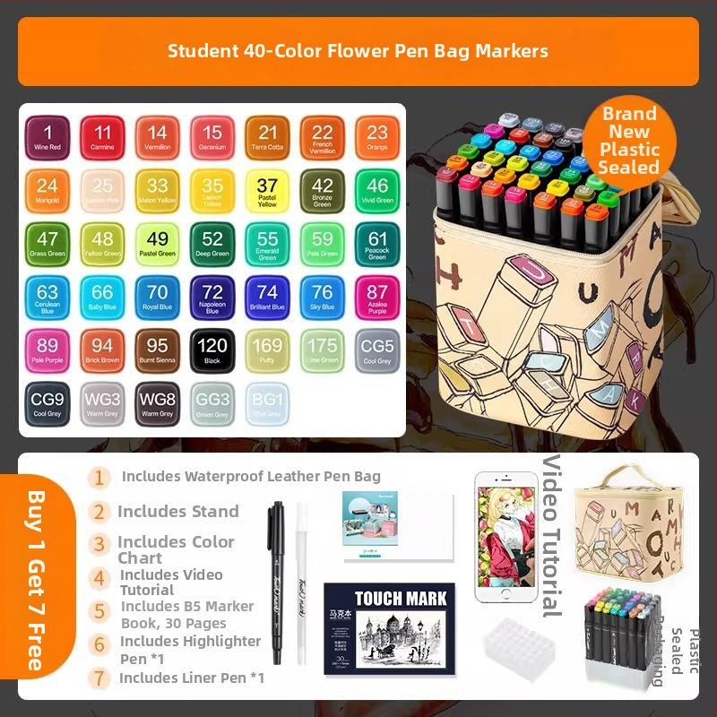 Touch Mark marker na bazi ulja, dvostruki vrh, model F98MM5MMTJH9J9, poklon kutija