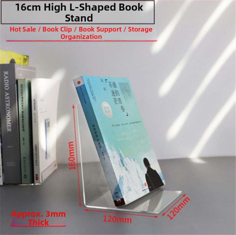 KP-SH033 Akril Könyv Display Állvány az Asztalhoz, Anyag: Műanyag, Kétoldalas felület védőfóliával, Átlátszó a fólia eltávolítása után
