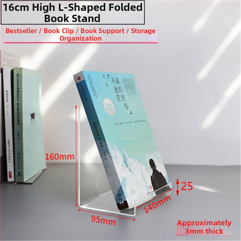 KP-SH033 Akril Könyv Display Állvány az Asztalhoz, Anyag: Műanyag, Kétoldalas felület védőfóliával, Átlátszó a fólia eltávolítása után