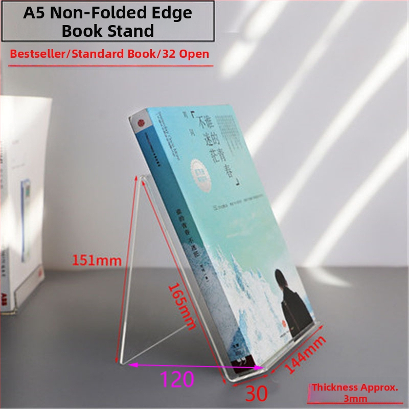 KP-SH033 Akril Könyv Display Állvány az Asztalhoz, Anyag: Műanyag, Kétoldalas felület védőfóliával, Átlátszó a fólia eltávolítása után