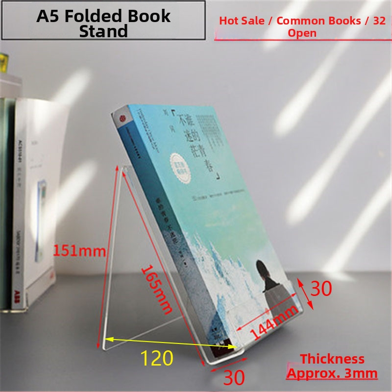KP-SH033 Akril Könyv Display Állvány az Asztalhoz, Anyag: Műanyag, Kétoldalas felület védőfóliával, Átlátszó a fólia eltávolítása után