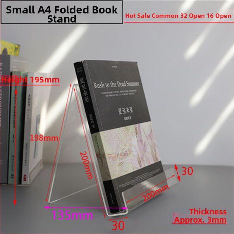 KP-SH033 Akril Könyv Display Állvány az Asztalhoz, Anyag: Műanyag, Kétoldalas felület védőfóliával, Átlátszó a fólia eltávolítása után
