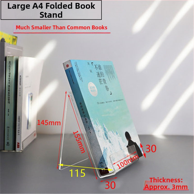 KP-SH033 Akril Könyv Display Állvány az Asztalhoz, Anyag: Műanyag, Kétoldalas felület védőfóliával, Átlátszó a fólia eltávolítása után