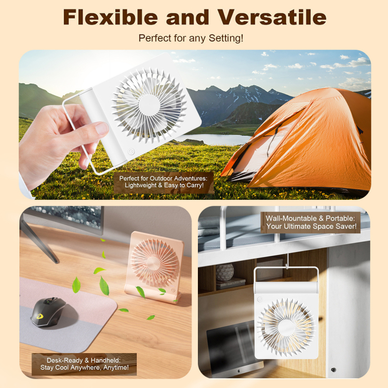 Ultra-tanki stolni ventilator, prijenosni sklopivi USB ventilator s visokim protokom zraka