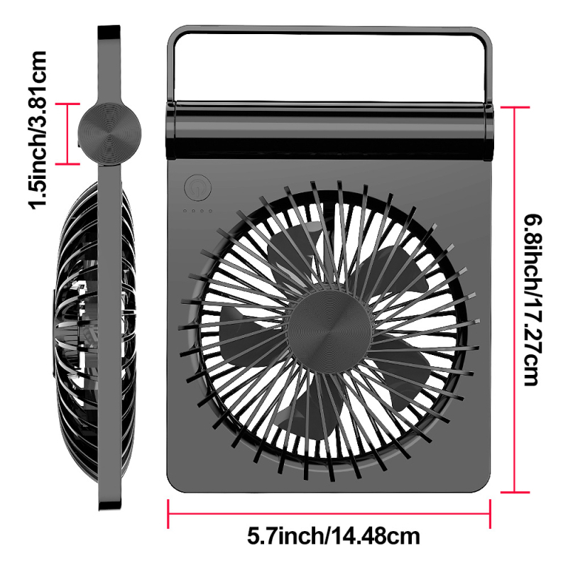 Ultra-tanki stolni ventilator, prijenosni sklopivi USB ventilator s visokim protokom zraka