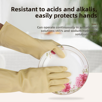 Erősített latex kesztyű munkahelyi védelemre – szúrásálló és kopásálló, vízálló és olajálló, mosogatáshoz és konyhai tisztításra