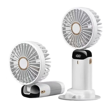 Sklopivi ručni USB ventilator s integriranom baterijom 800–1000mAh, 5 lopatica, DC četkasti motor, bežično punjenje, niska buka