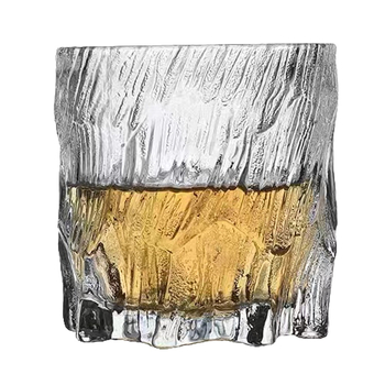 Pahar de whisky Green Apple din sticlă cristalină cu textură de gheață, stil european, set de 2 bucăți