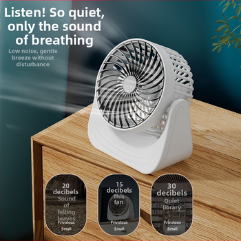 Prijenosni USB mini stolni ventilator s 3 lopaticama, pogodan za dormitorij i dom, s ugrađenom baterijom