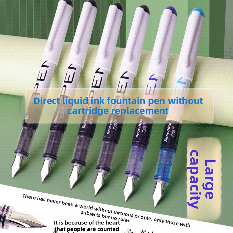 Stilna olovka za kaligrafiju za vježbu Snow White, plastično kućište, vrhovi 0.38/0.5 mm, sustav izravnog mastila, vrhovi F/EF, modeli PF10 FP20