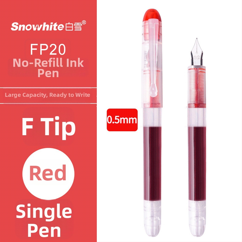 Stilna olovka za kaligrafiju za vježbu Snow White, plastično kućište, vrhovi 0.38/0.5 mm, sustav izravnog mastila, vrhovi F/EF, modeli PF10 FP20
