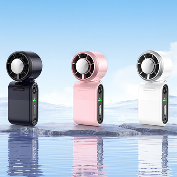 Ventilator portabil mini cu răcire cu gheață, cu motor fără perii, 5 palete, baterie încorporată 2000–4000mAh, autonomie 6–8 ore, zgomot 37–45dB