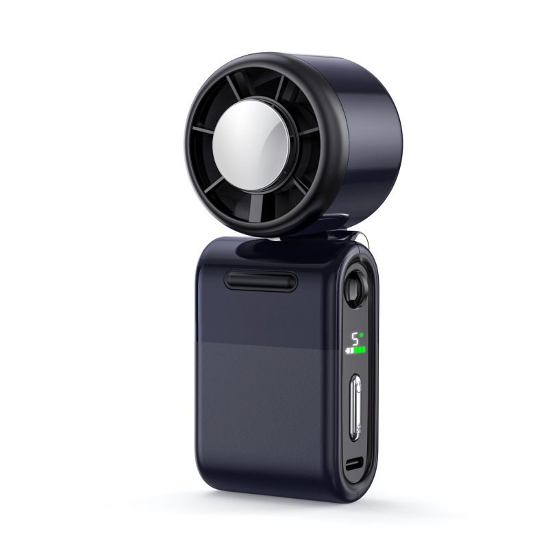 Ventilator portabil mini cu răcire cu gheață, cu motor fără perii, 5 palete, baterie încorporată 2000–4000mAh, autonomie 6–8 ore, zgomot 37–45dB