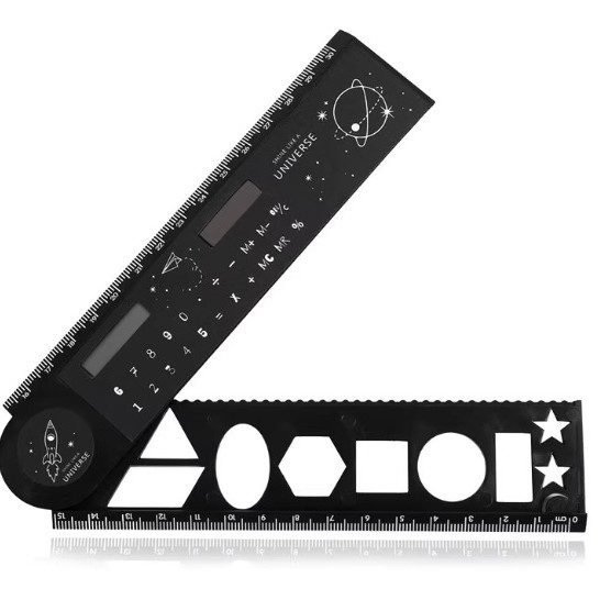 Napelemes multifunkciós számológép forgó vonalzóval, 8 számjegyű LED kijelző, modell XZ-302137