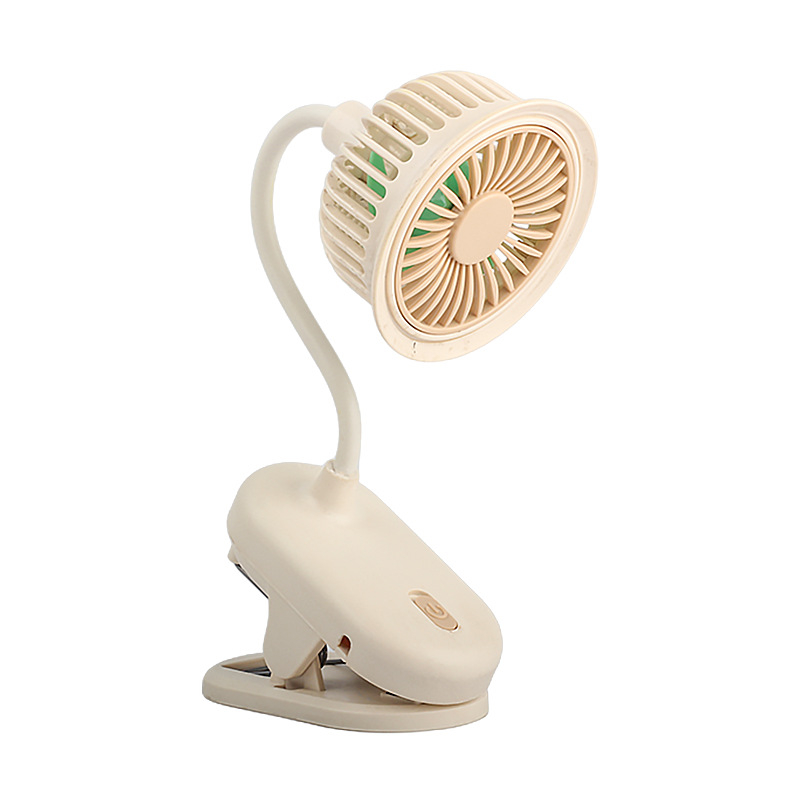 USB punjaivi klipsni stolni ventilator s ugrađenom baterijom, 5 lopatica, četkasti motor, jedna brzina