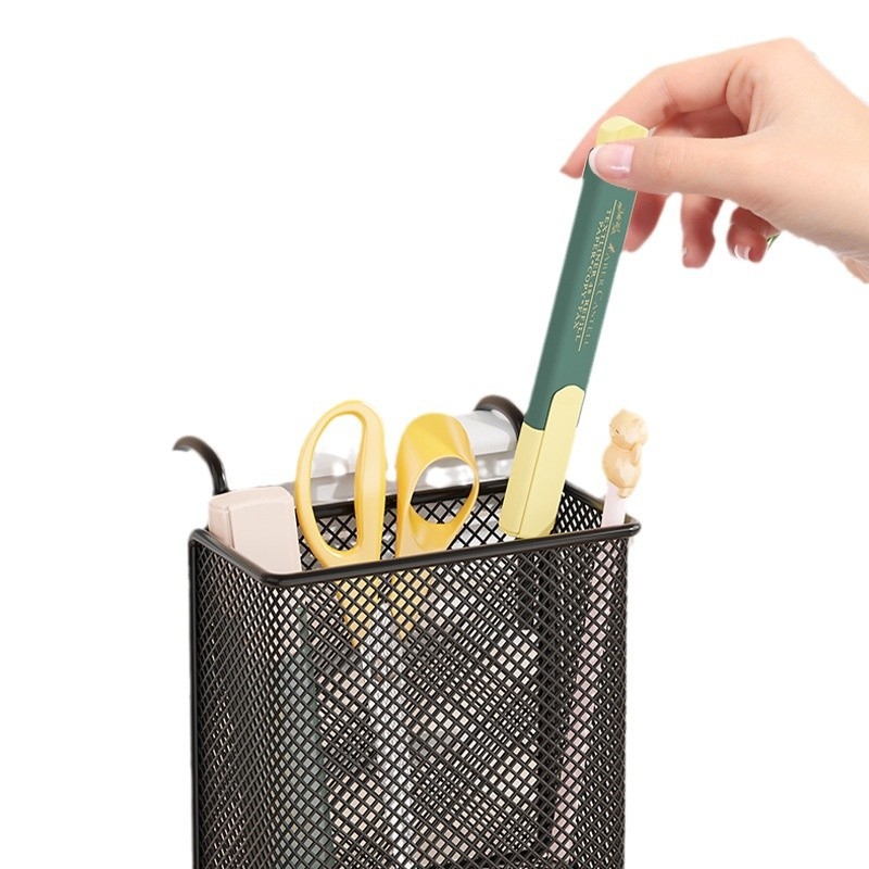 Метална висяща кошница за бюро и държач за химикалки, кръгла форма, с лого