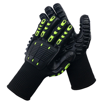 TPR Munkavédelmi kesztyűk – Ütésálló, Karcolásálló, Vágásálló, TPE Rezgéscsillapító, Mechanikai fúrásokhoz bányákban, Tömeg 350 g