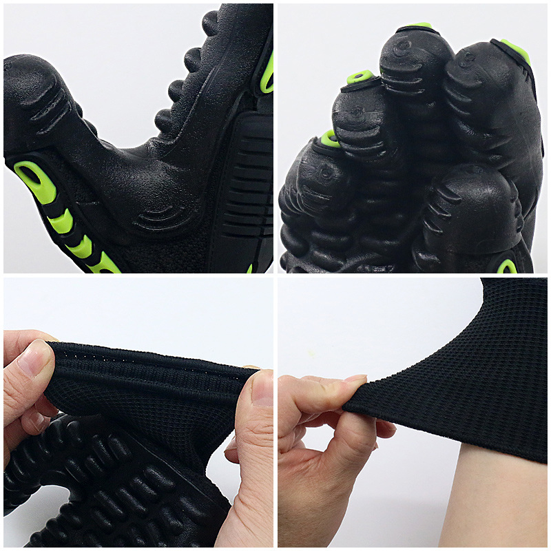 TPR Munkavédelmi kesztyűk – Ütésálló, Karcolásálló, Vágásálló, TPE Rezgéscsillapító, Mechanikai fúrásokhoz bányákban, Tömeg 350 g