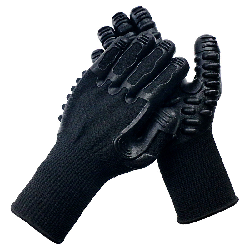 TPR Munkavédelmi kesztyűk – Ütésálló, Karcolásálló, Vágásálló, TPE Rezgéscsillapító, Mechanikai fúrásokhoz bányákban, Tömeg 350 g