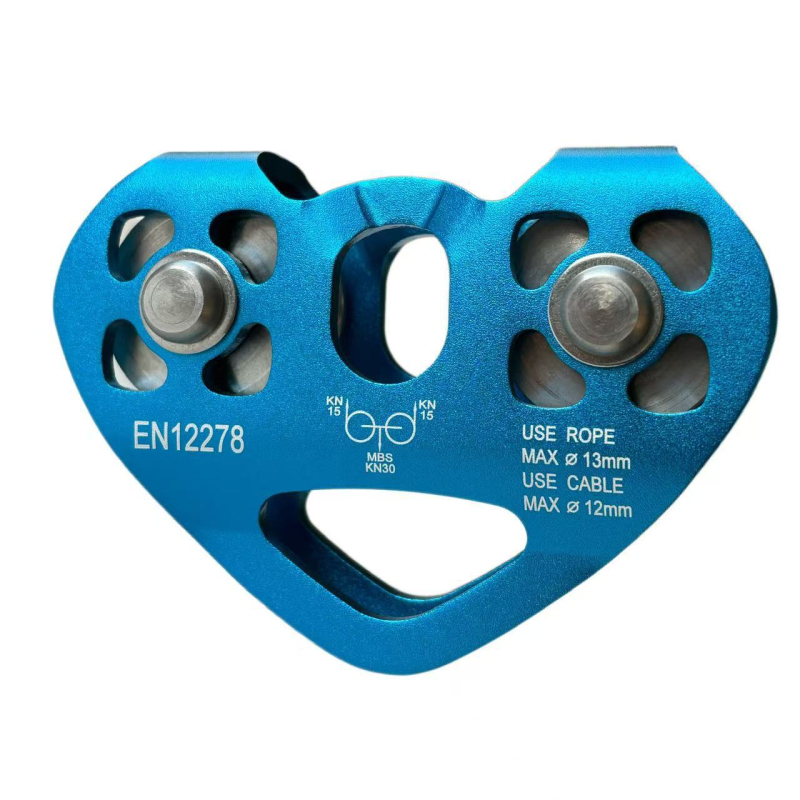 Зиплайн количка с двойна плъзгаща система за открито приключение — сърцевидна шайба, шайба за кабел и окачваща ролка