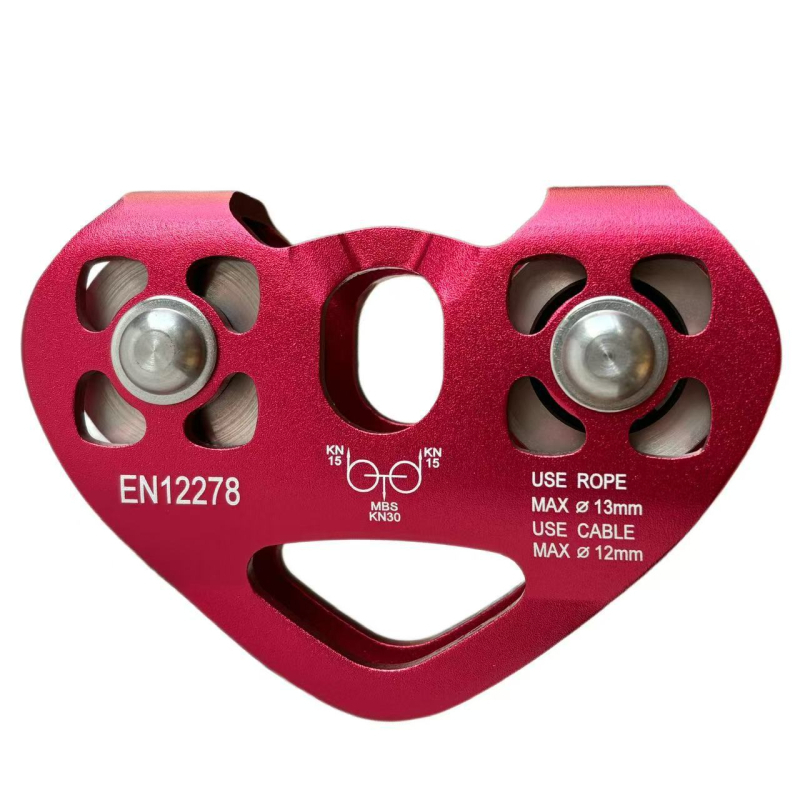 Зиплайн количка с двойна плъзгаща система за открито приключение — сърцевидна шайба, шайба за кабел и окачваща ролка