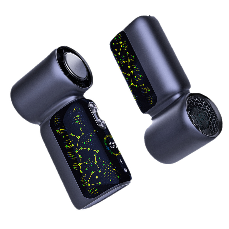 Kézi USB-s ventilátor jégkompressziós hűtéssel, beépített 2000–4000 mAh lítium-akkumulátor, 5 sebességfokozat, brushless motor