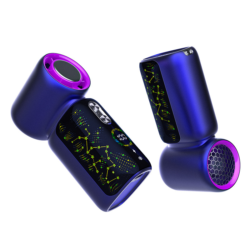 Kézi USB-s ventilátor jégkompressziós hűtéssel, beépített 2000–4000 mAh lítium-akkumulátor, 5 sebességfokozat, brushless motor