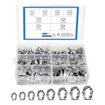 Set de cleme pentru furtunuri fără trepte, 170 buc., diametrul 6–28.6 mm, marcă Security Car