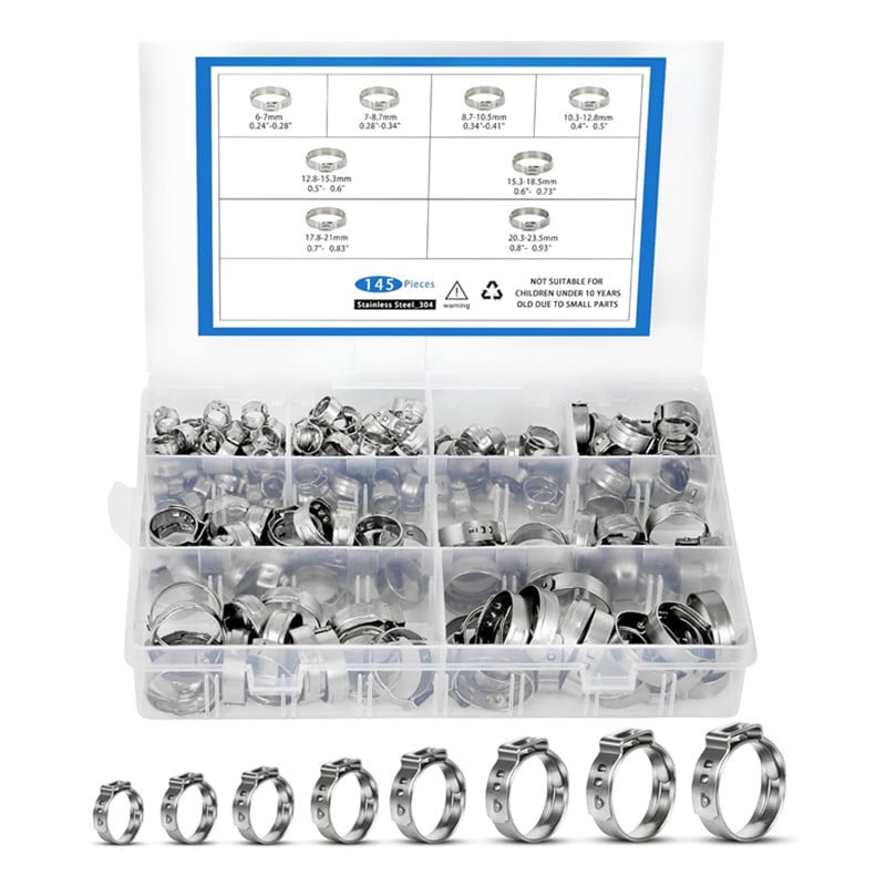 Set de cleme pentru furtunuri fără trepte, 170 buc., diametrul 6–28.6 mm, marcă Security Car