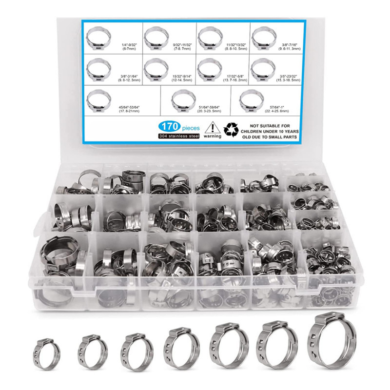 Set de cleme pentru furtunuri fără trepte, 170 buc., diametrul 6–28.6 mm, marcă Security Car