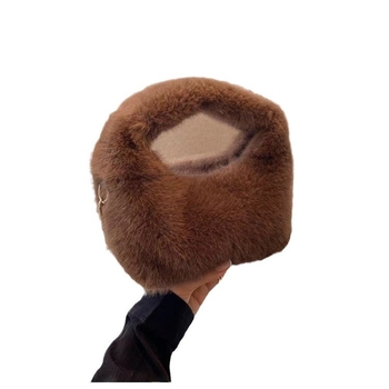 Dumpling alakú plüss válltáska, függőleges négyszögletes sziluett, cipzár, őszi 2024