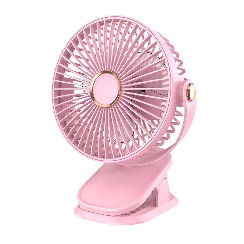 Clip-on USB stolni ventilator – mini, 3 lopatice, ugrađena baterija 300–500 mAh, USB napajanje, 3 brzine, buka ispod 36 dB