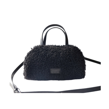 Box tote torba od pliša, zatvarač, ovalni oblik, podstava od poliestera, tri naramenice