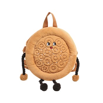 KS plüss naan táska — kör alakú keresztpántos táska cipzárral, belső cipzáras zseb, poliészter bélés