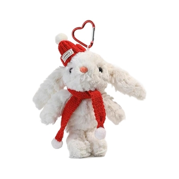 Κουνελάκι από βελούδινο ύφασμα για γούρι τσάντας - Unisex, κοντό βελούδινο ύφασμα, γέμισμα PP βάμβακι, 7–14 ετών