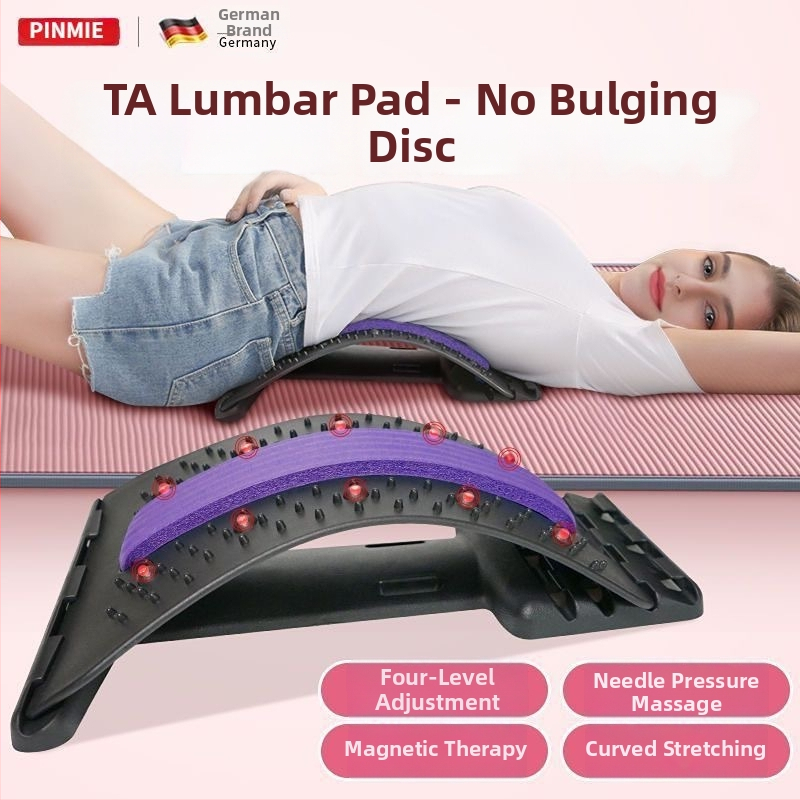 Corector lombar cu fizioterapie, tracțiune și masaj, pernă de susținere pentru talie, încălzire 3D, material TPR, garanție 5 ani